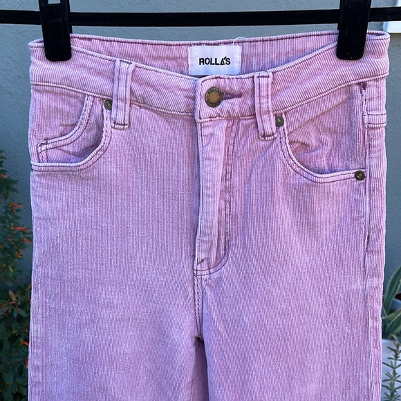 Rolla’s Pink Corduroy Eastcoast Flare ~ High Rise Pants - Picture 6 of 12